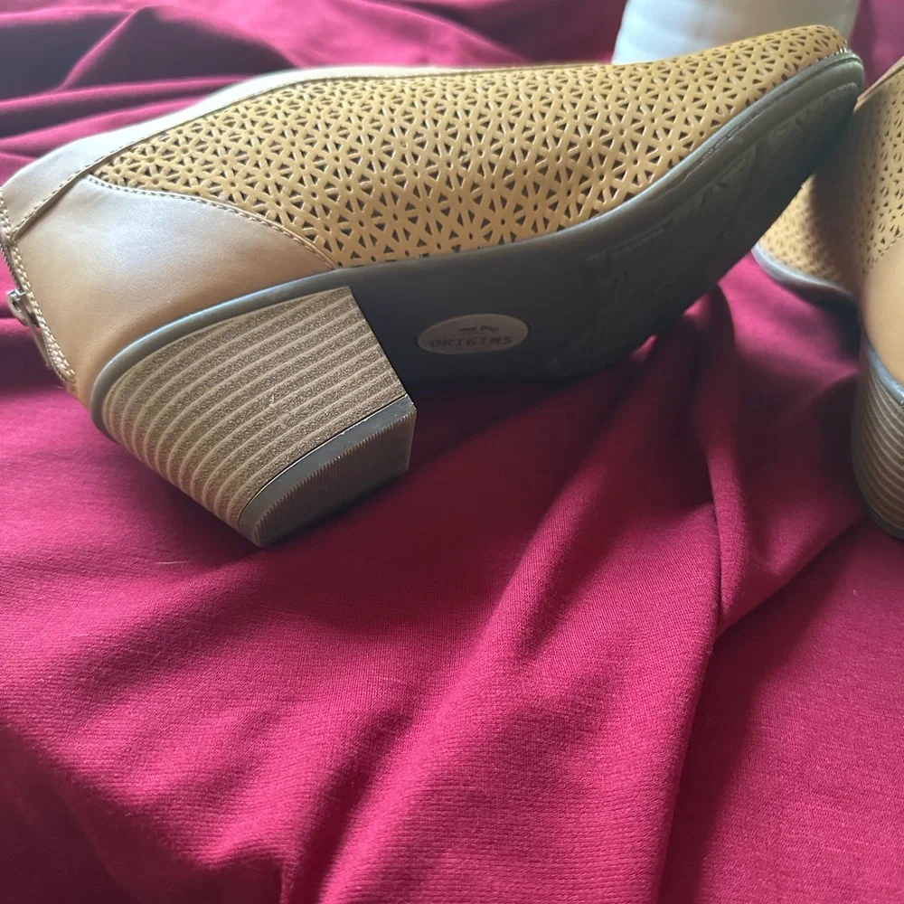 Earth Yellow Perforated Open-Toe Ankle Booties